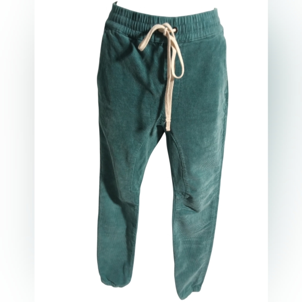PacSun Green Corduroy Joggers Drawstring Waist Streetwear Lounge Sz Small
